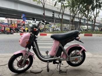Xe đạp điện nijia phanh đĩa màu hồng cute